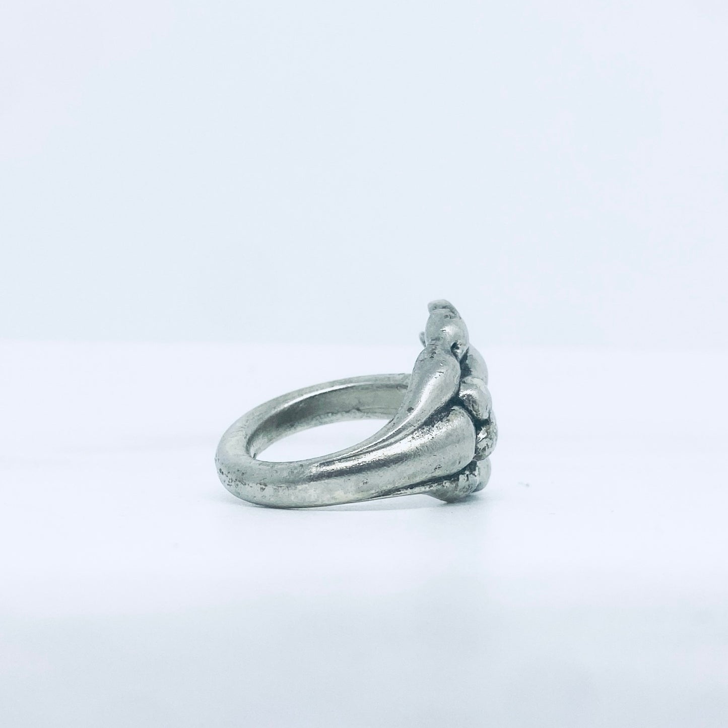 Anello Artigianale ZAMPA02 Mod. PINZETTA  Realizzato con Antica posata in Argento (Prima Metà del ’900)