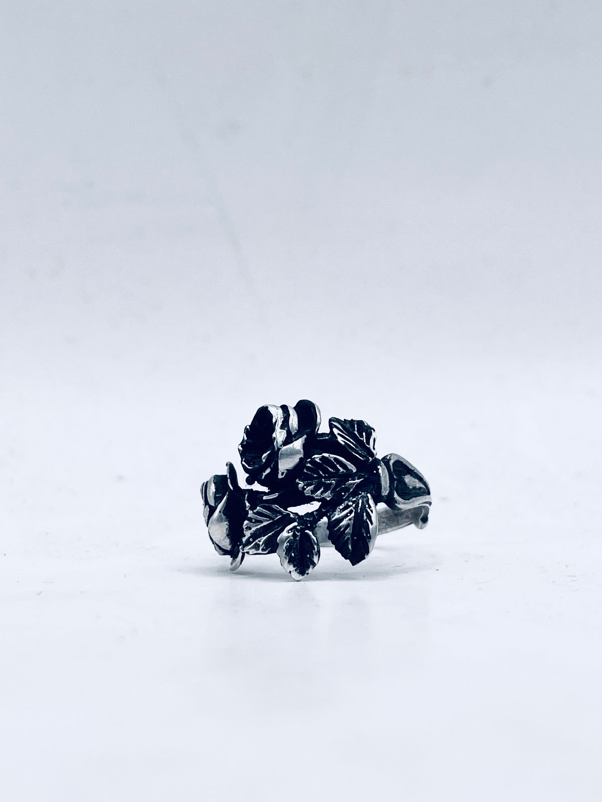 Anello Classico Rose ricavato da un cucchiaino antico in argento 925 – vista 5