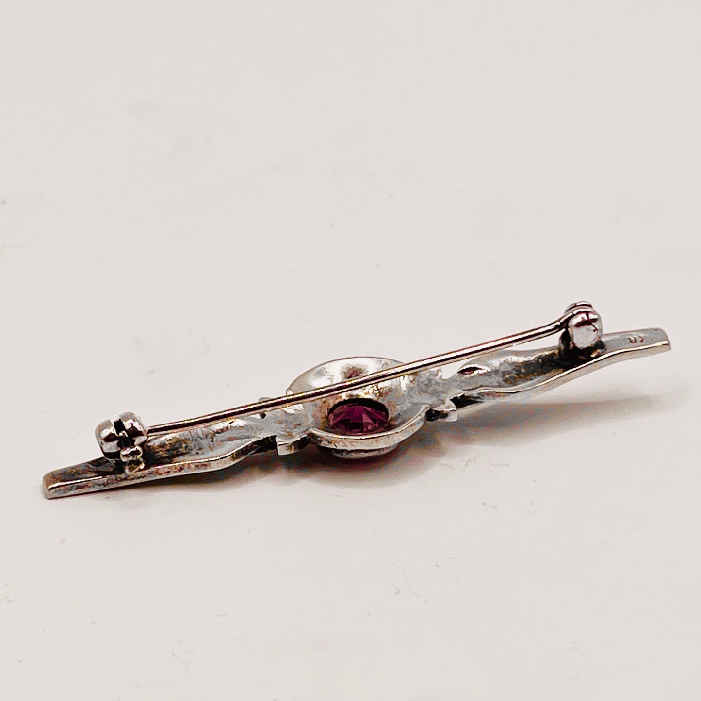 Anello Artigianale SPILLA AMETISTA MARCASSITE Mod. SPILLA Realizzato con Antica spilla in Argento (Prima Metà del ’900)