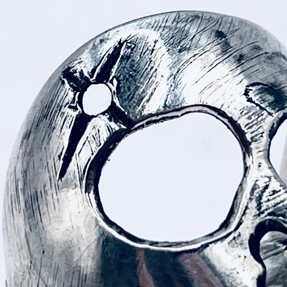 Anello Artigianale Mod. TESCHIO PALETTA  Realizzato con Antica posata in Argento (Prima Metà del ’900)