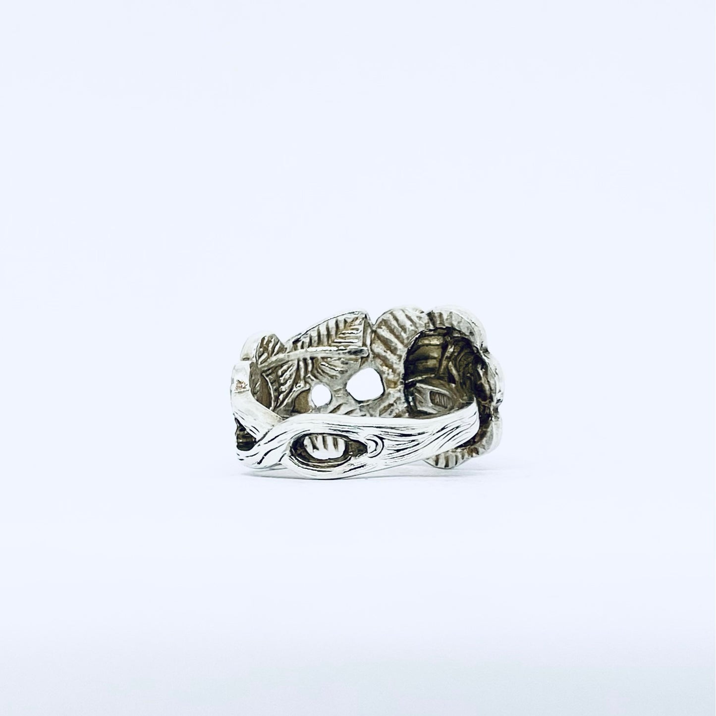 Anello Artigianale ROSA Mod. SPIRALE  Realizzato con Antica posata in Argento (Prima Metà del ’900)