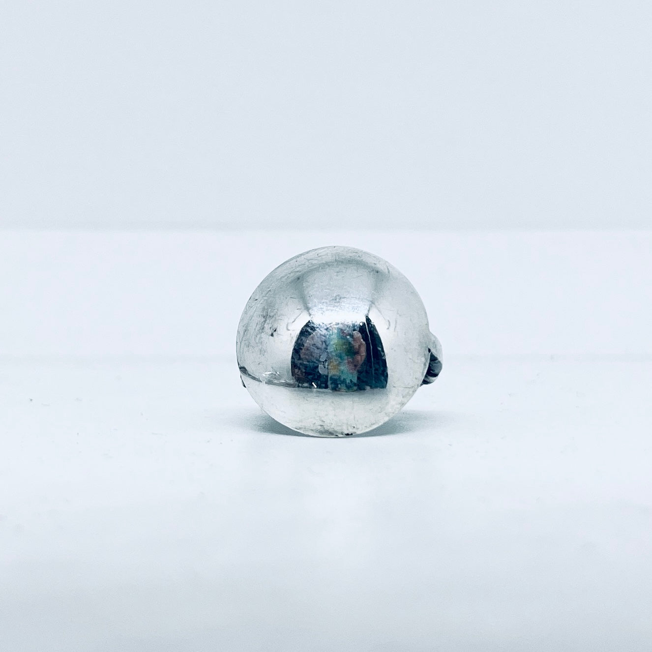 Anello Artigianale TONDO Mod. FALANGINA  Realizzato con intero Antico Cucchiaino in Argento (Prima Metà del ’900)