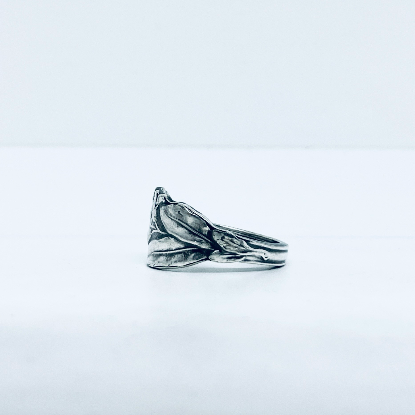 Anello Artigianale CAMPANULE  Mod. CLASSICO  Realizzato con Antica posata in Argento (Prima Metà del ’900)