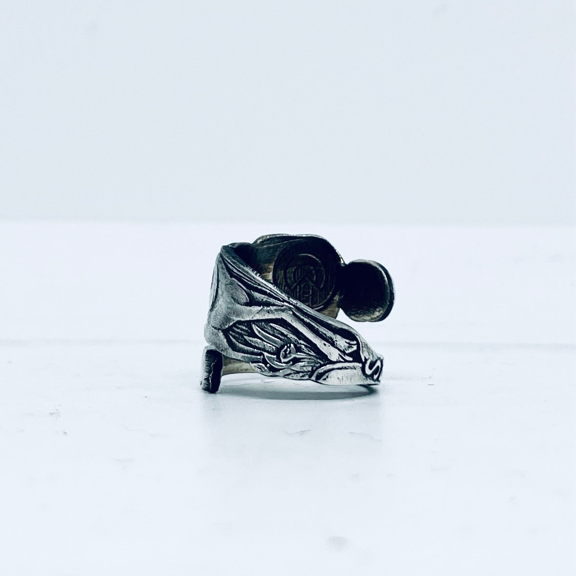 Anello Artigianale BIANCANEVE Mod. SPIRALE  Realizzato con Antica posata in Argento (Prima Metà del ’900)