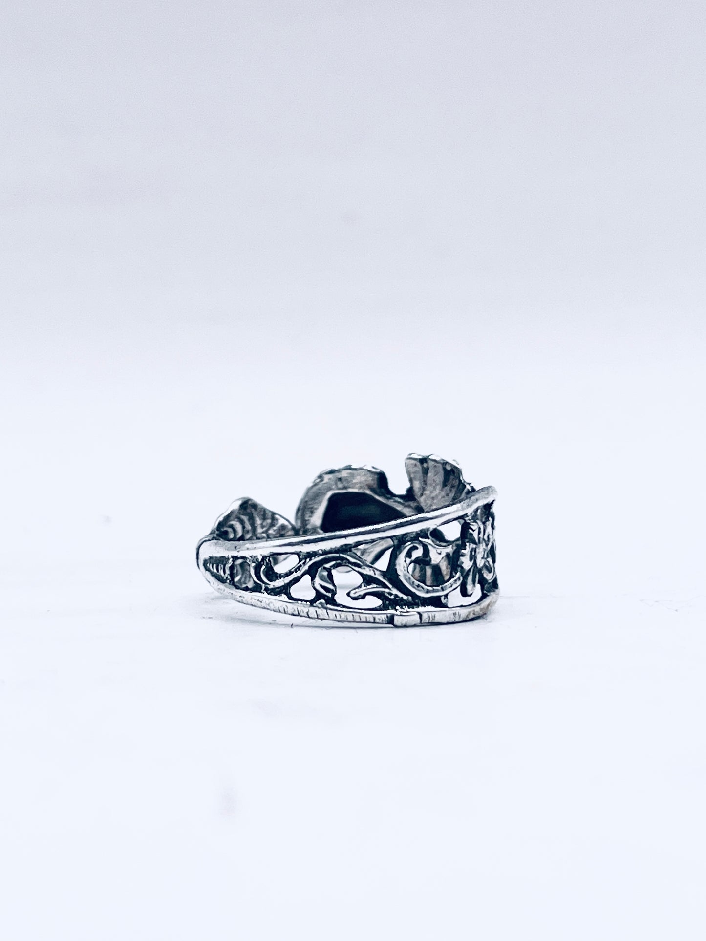 Anello Artigianale PUTTO Mod. CLASSICO  Realizzato con intero Antico Cucchiaino in Argento 800(Prima Metà del ’900)