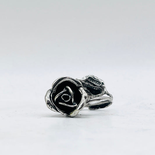 Anello Artigianale ROSA 01 Mod. CLASSICO  Realizzato con Antica SPILLA in Argento 800(Prima Metà del ’900)