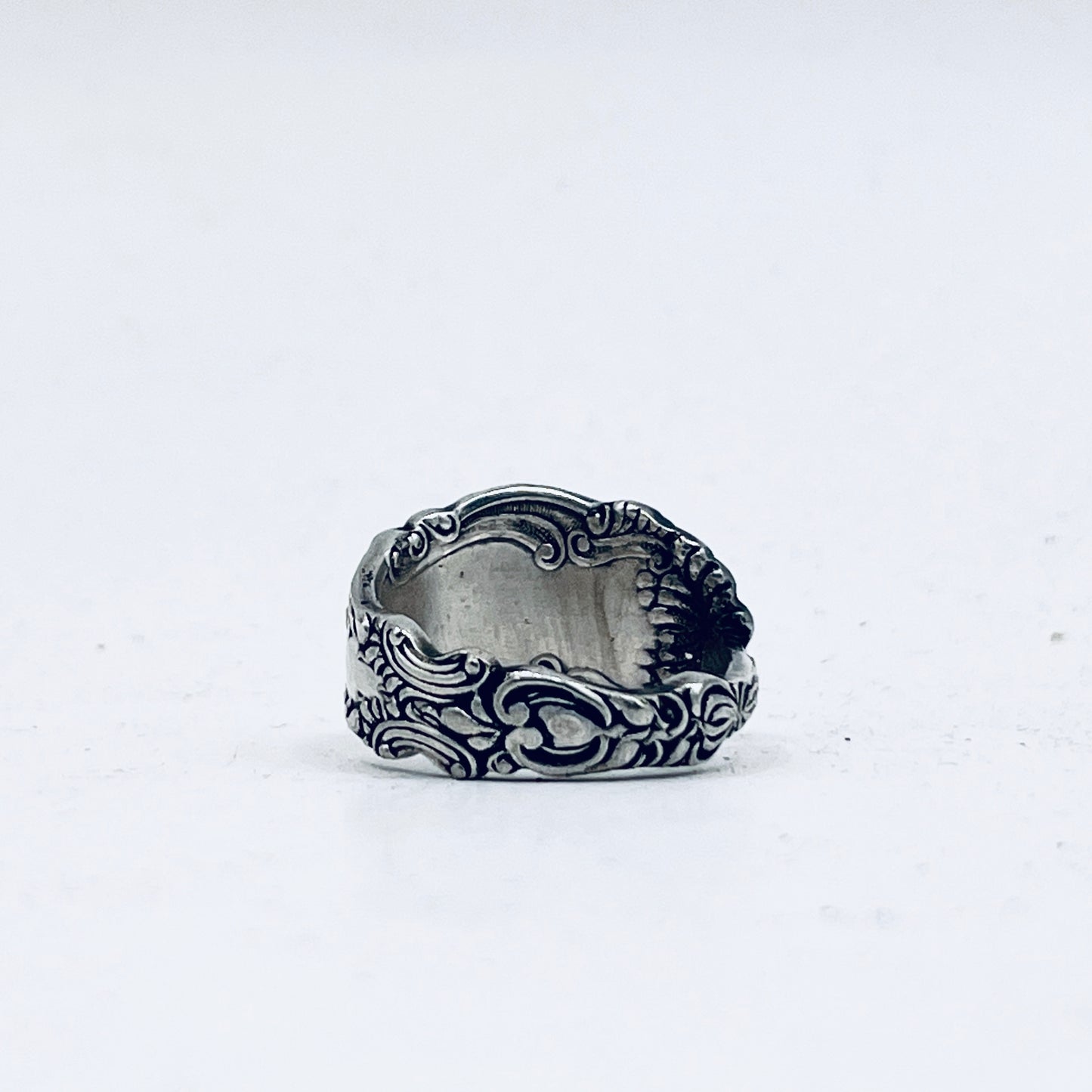 Anello Artigianale Mod. CLASSICO  FIORI SUPER Realizzato con Antica posata in Argento (Prima Metà del ’900)