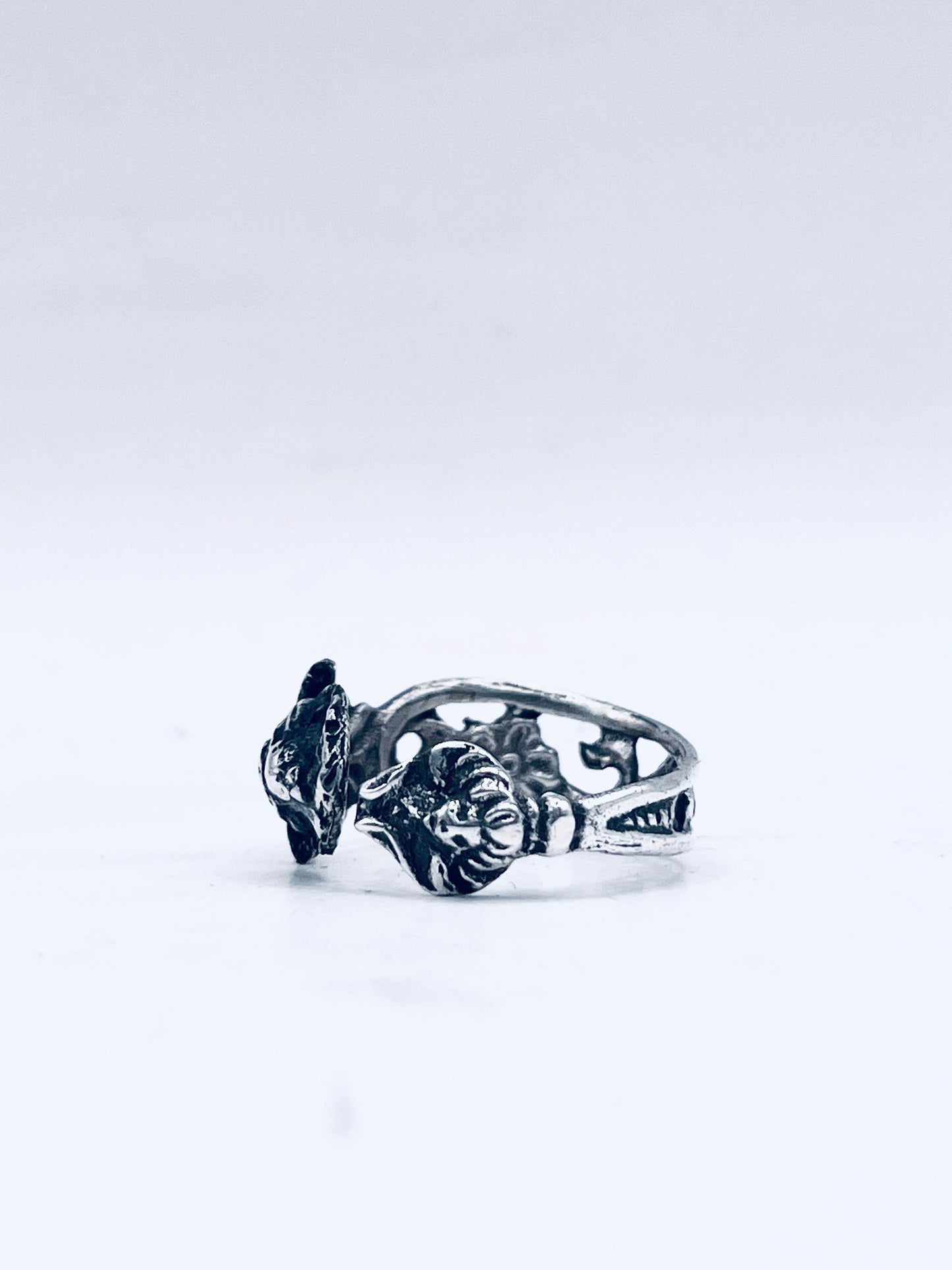 Anello Artigianale PUTTO Mod. CLASSICO  Realizzato con intero Antico Cucchiaino in Argento 800(Prima Metà del ’900)