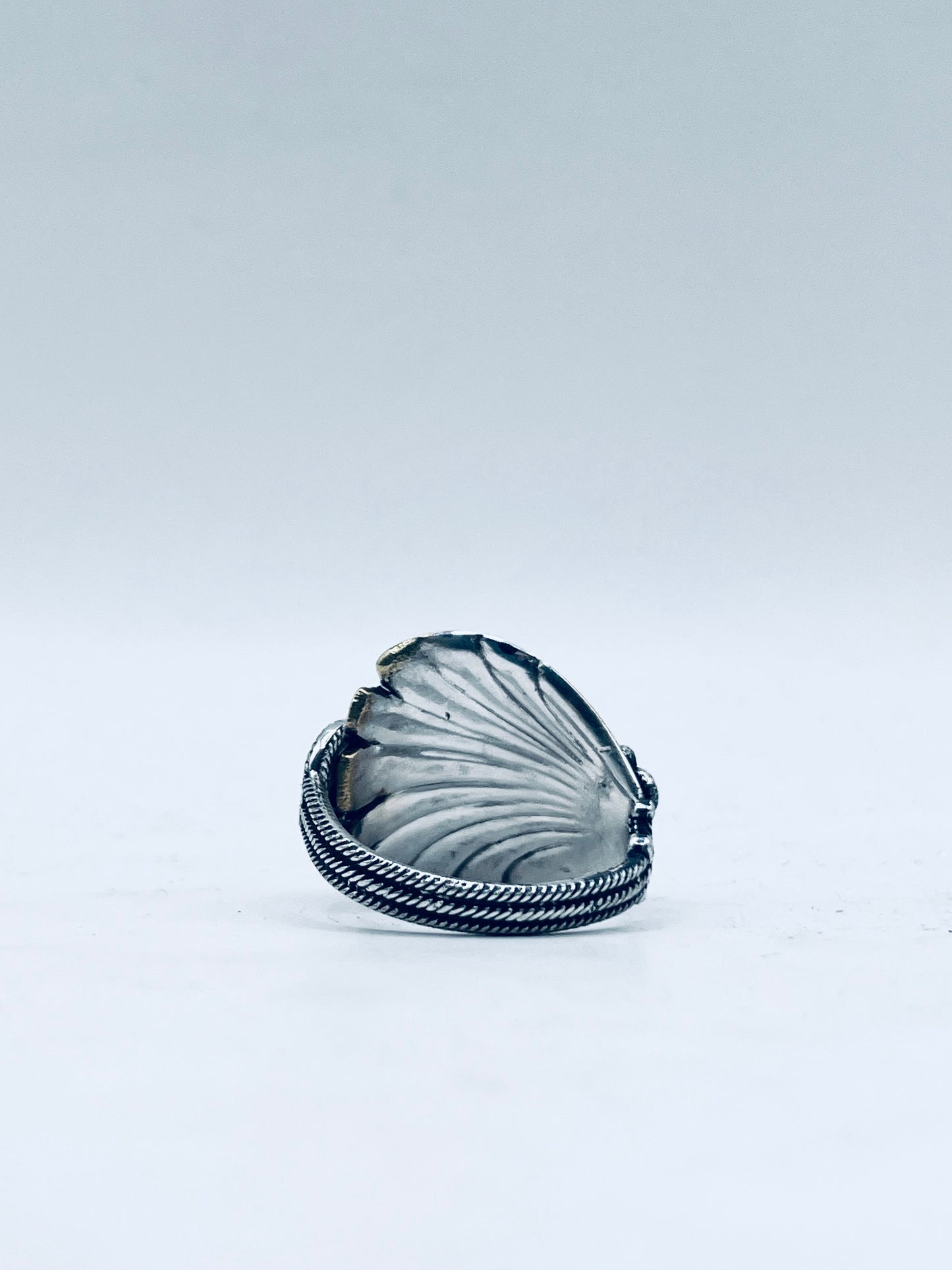 Anello Artigianale Mod. INTERO ZUCCHERO TRAFORATO Realizzato con intero Antico Cucchiaino in Argento (Prima Metà del ’900)