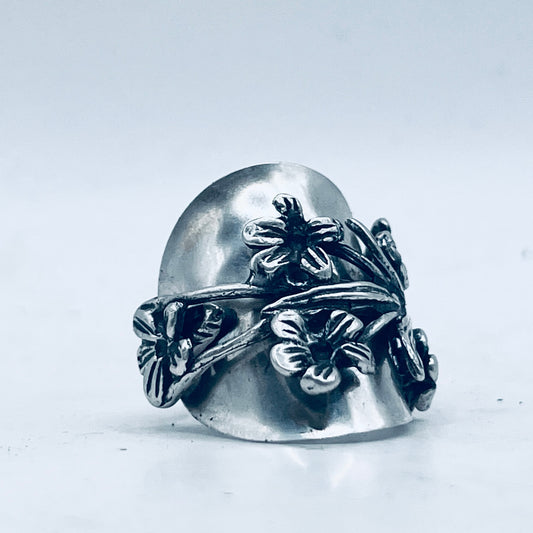 Anello Artigianale VIOLETTE Mod. INTERO  Realizzato con intero Antico Cucchiaino in Argento 800(Prima Metà del ’900