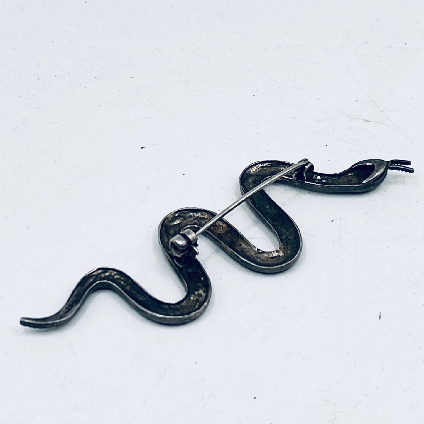 Anello Artigianale SERPENTE Mod. SPILLA Realizzato con Antica spilla in Argento (Prima Metà del ’900)