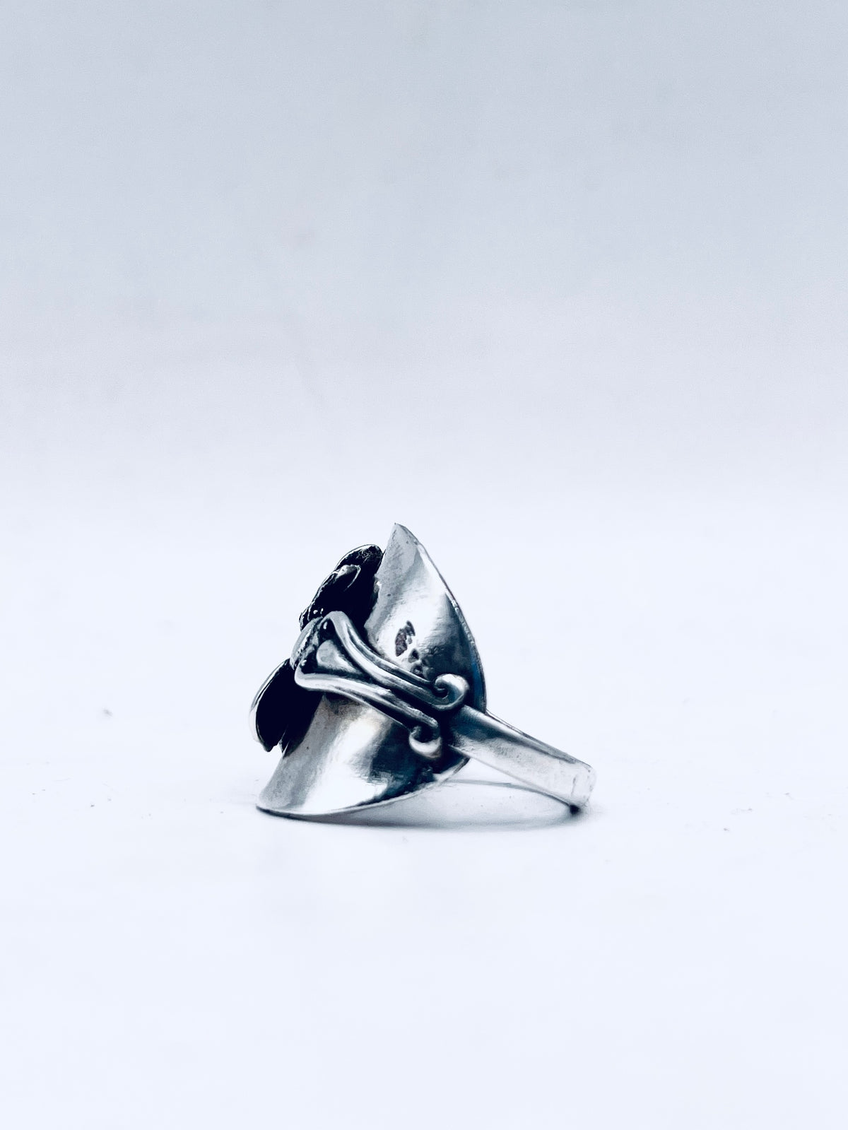 Anello Intero Rose ricavato da un cucchiaino antico in argento 925 – vista 7