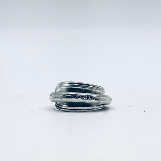 Anello Artigianale FEDINA SOVRAPPOSTA Mod. CLASSICO  Realizzato con Antica posata (Prima Metà del ’900)