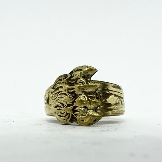Anello Artigianale ZAMPA03 Mod. PINZETTA  Realizzato con Antica posata in OTTONE (Prima Metà del ’900)