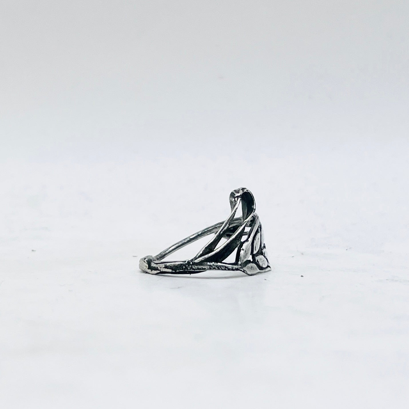 Anello Artigianale SPIGA 01 Mod. CLASSICO  Realizzato con Antica SPILLA in Argento 800(Prima Metà del ’900)