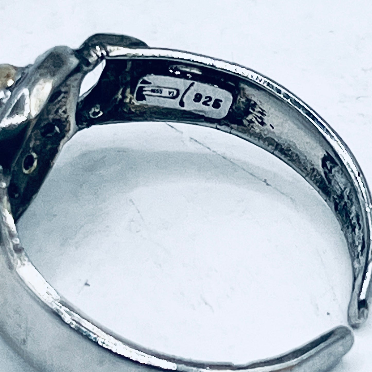 Anello Artigianale SPILLA ZIRCONI Mod. SPILLA Realizzato con Antica spilla in Argento (Prima Metà del ’900)