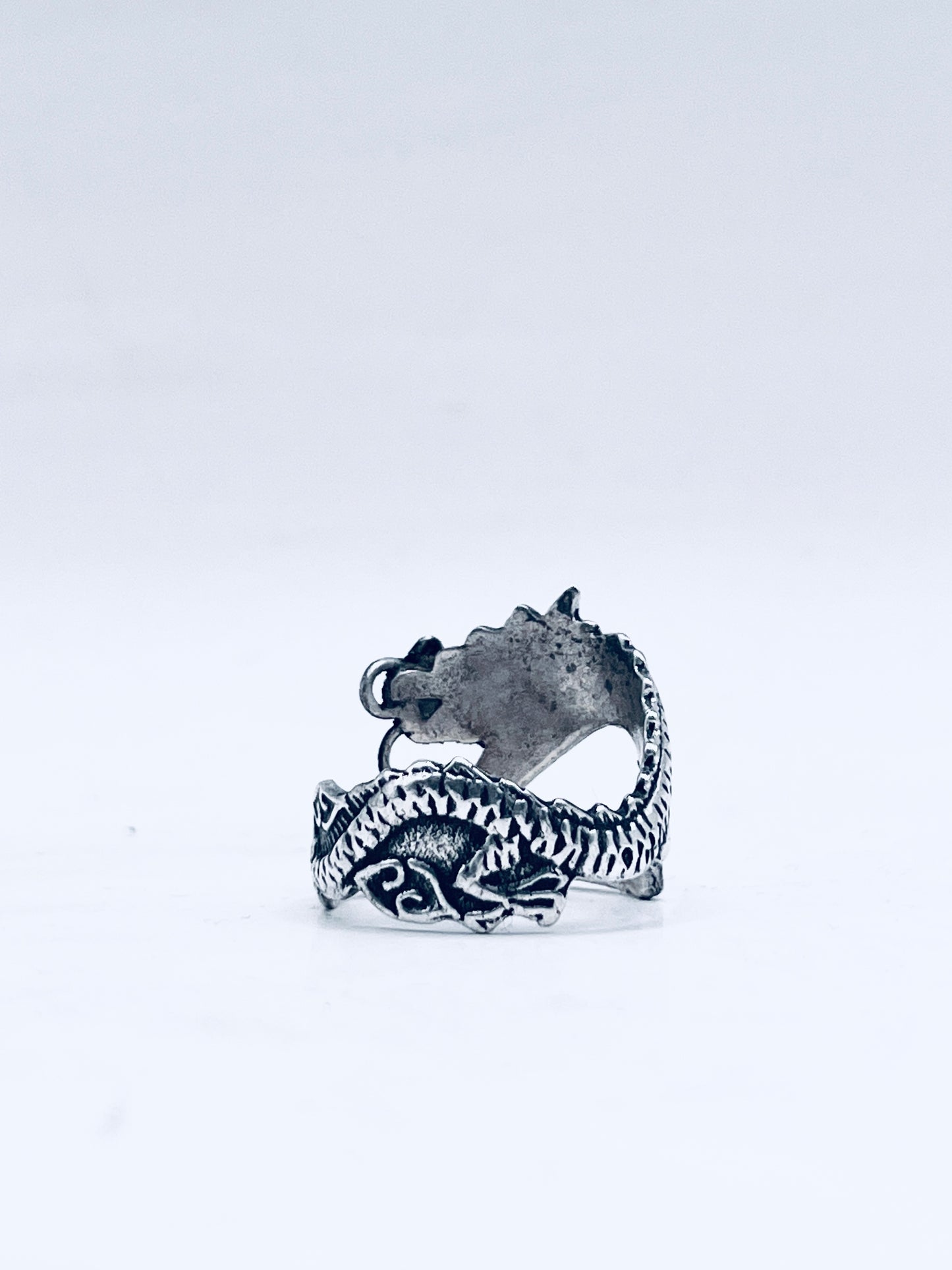 Anello Artigianale DRAGONE CINESE Mod. SPIRALE  Realizzato con  Antica posata in Argento (Prima Metà del ’900)