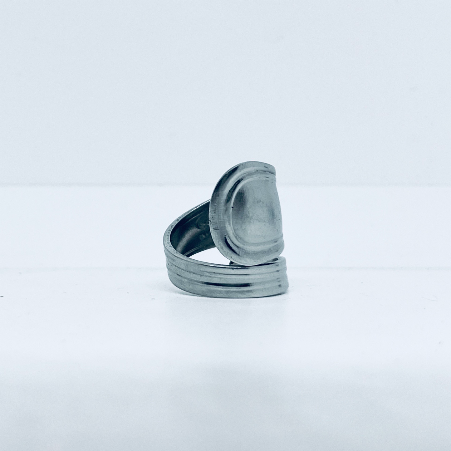 Anello Artigianale TESTER Mod. SPIRALE  Realizzato con posata in Acciaio