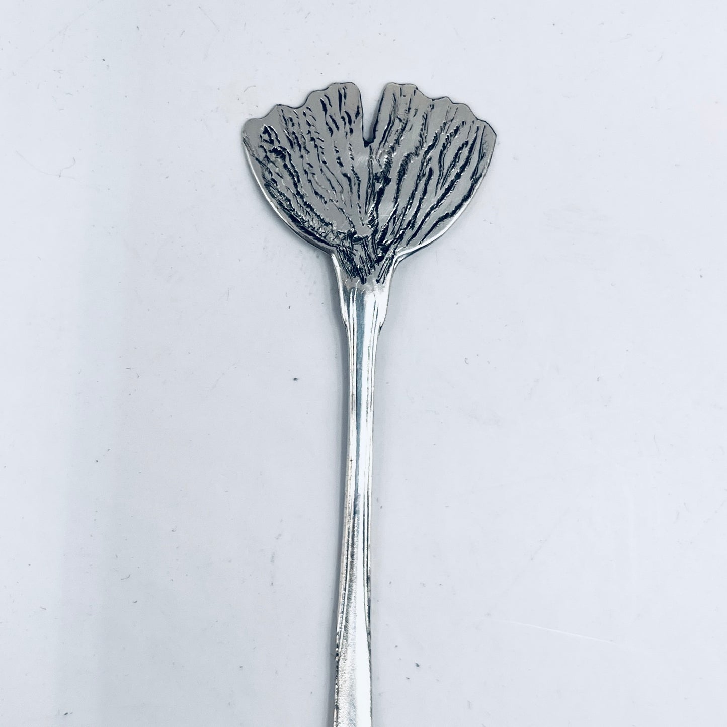 Anello Artigianale Mod. GINKGO  Realizzato con Antica posata in Argento (Prima Metà del ’900)