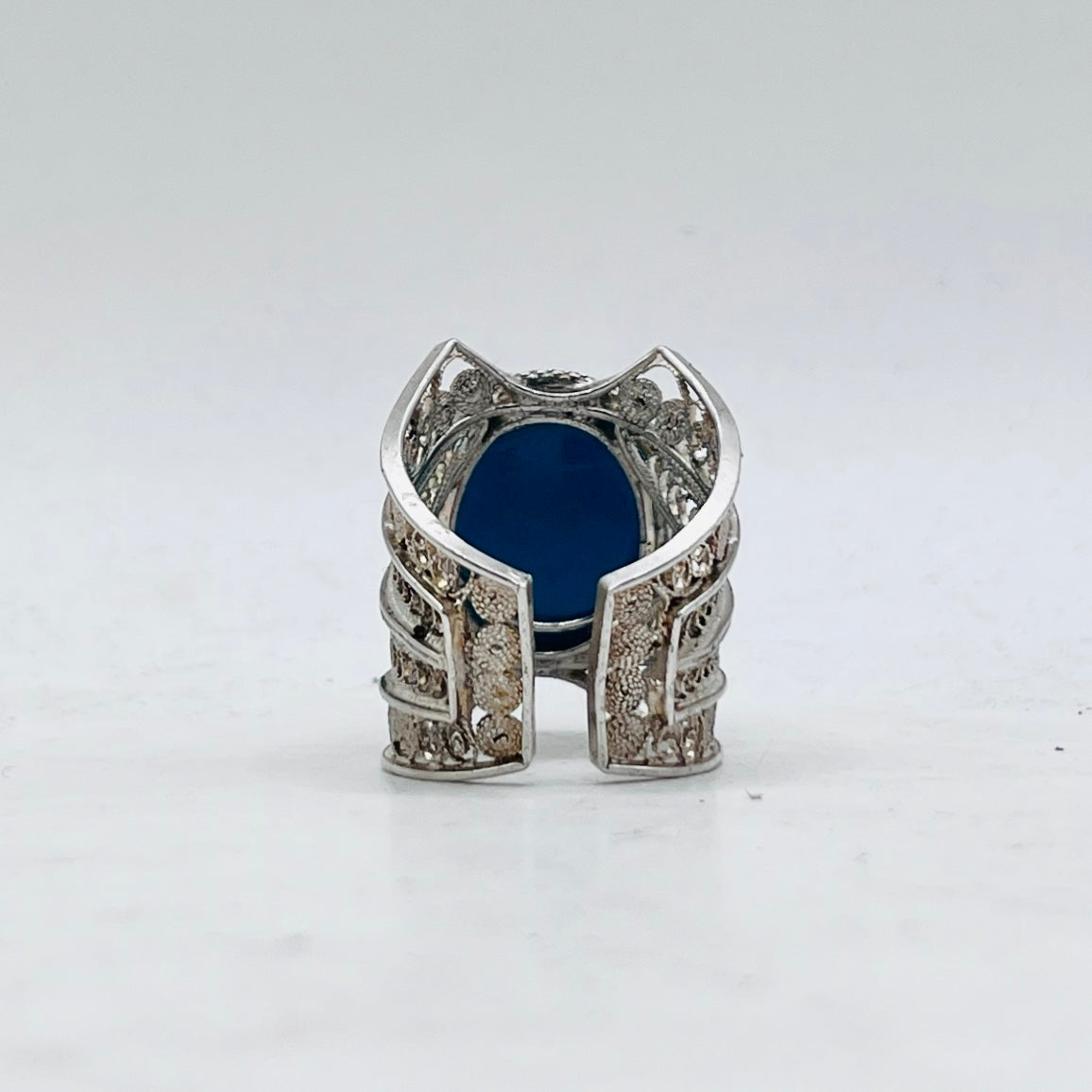 Anello Artigianale SPILLA TURCHESE Mod. SPILLA Realizzato con Antica spilla in Argento (Prima Metà del ’900)