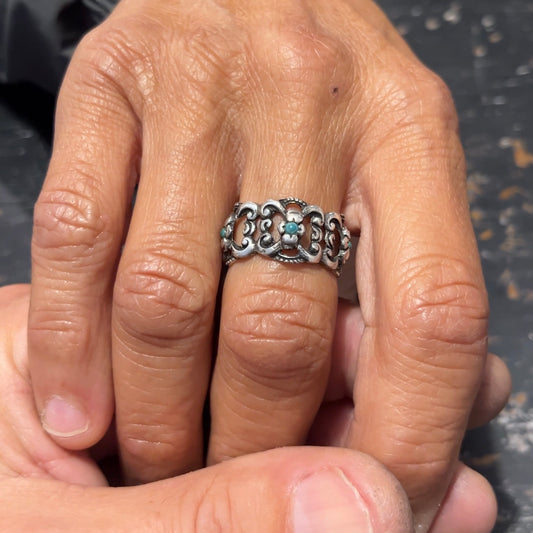 Anello Artigianale TURCHESI Mod. SPILLA Realizzato con Antica spilla in Argento (Prima Metà del ’900)