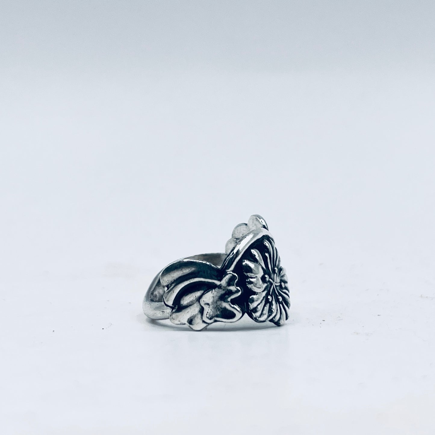 Anello Artigianale FIORDALISO FINLANDESE  Mod. SPIRALE/CLASSICO Realizzato con Antica posata (Prima Metà del ’900)