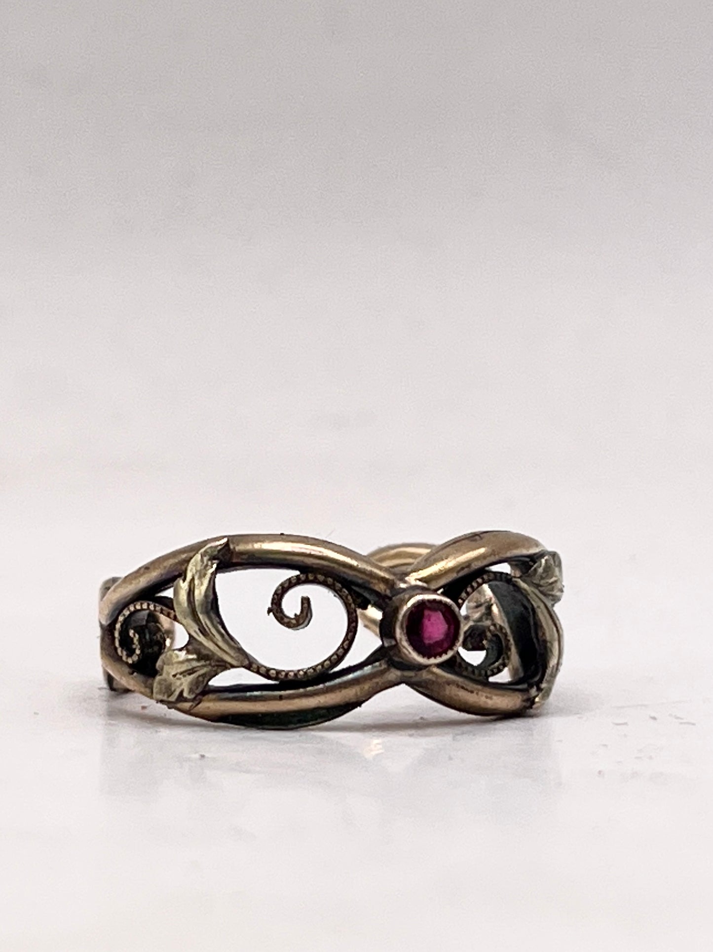 Anello Artigianale SPILLA INFINITI Mod. SPILLA GRANATO Realizzato con Antica spilla in Argento Bagnata Oro (Prima Metà del ’900)