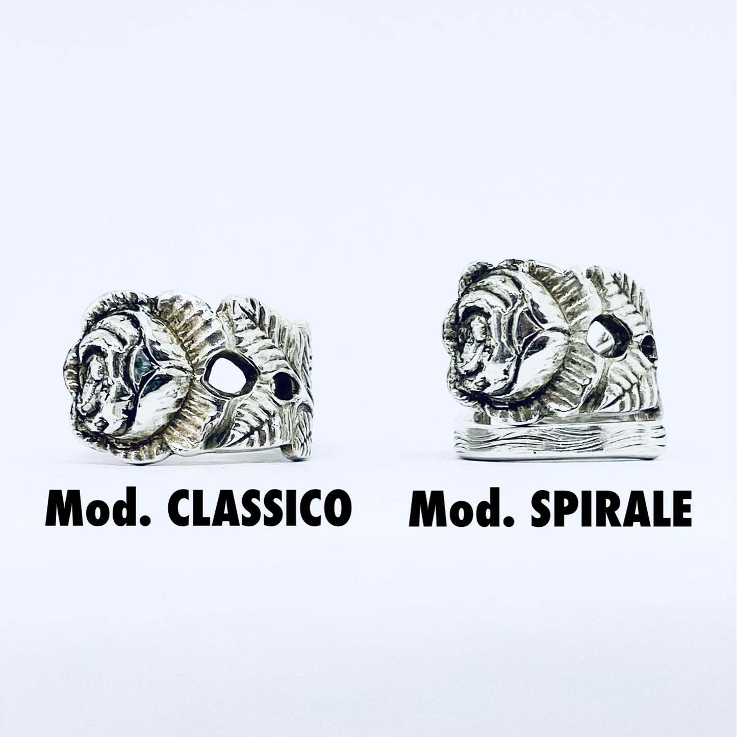 Anello Artigianale ROSA Mod. SPIRALE  Realizzato con Antica posata in Argento (Prima Metà del ’900)