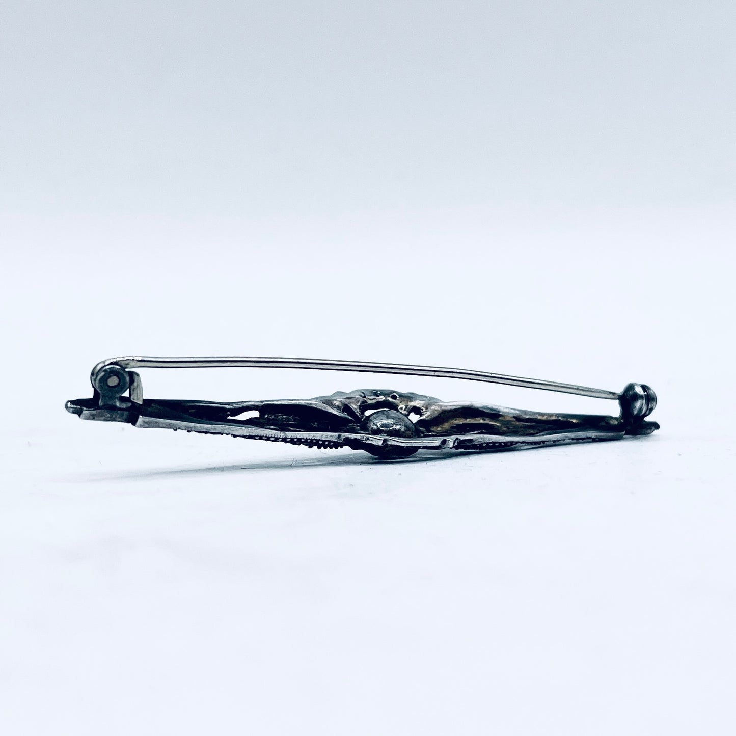 Anello Artigianale SPILLA ONICE MARCASSITE Mod. SPILLA Realizzato con Antica spilla in Argento (Prima Metà del ’900)