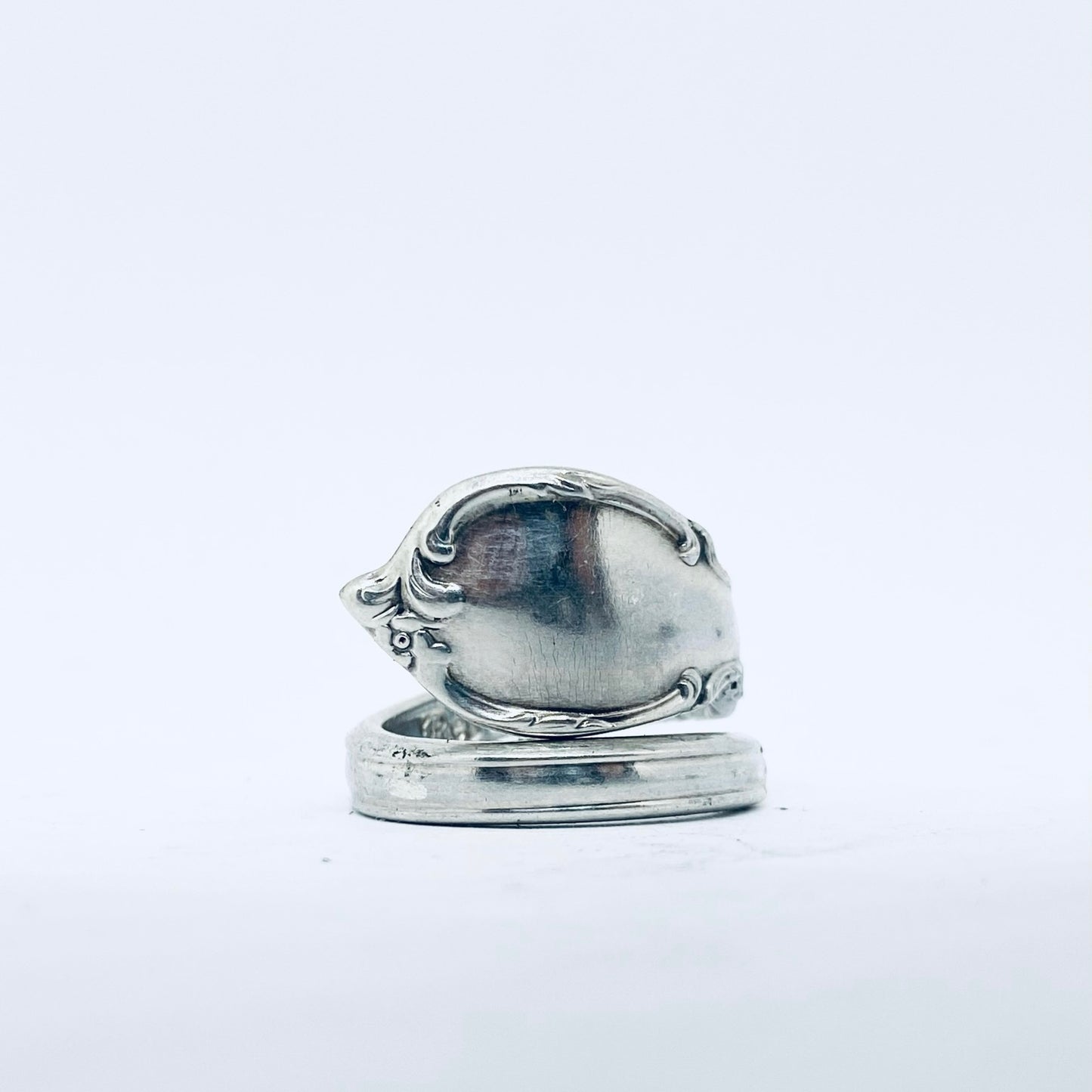 Anello Artigianale Mod. SPIRALE  Realizzato con Antica posata in Argento (Prima Metà del ’900)