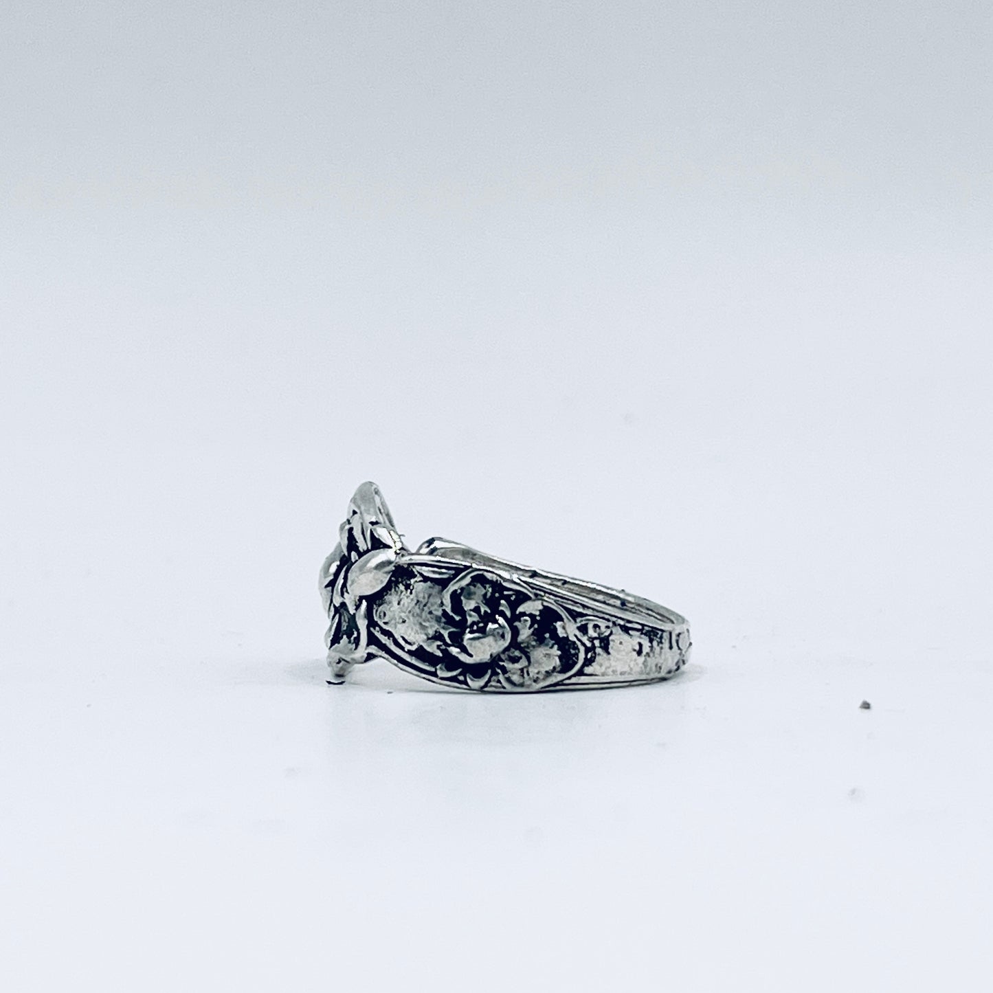 Anello Artigianale FIORE DI LOTO Mod. CLASSICO Realizzato con Antica posata in Argento (Prima Metà del ’900)