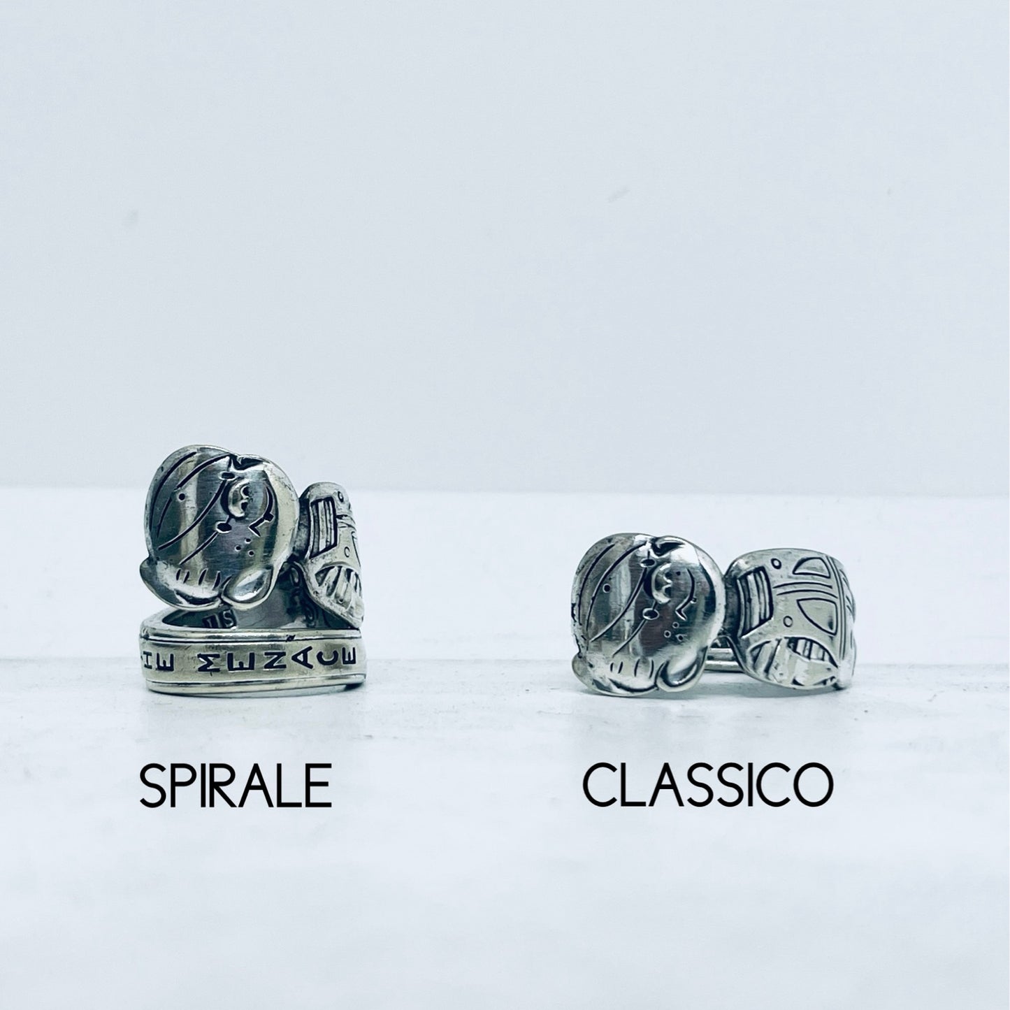 Anello Artigianale DENNIS THE MENACE Mod. CLASSICO/SPIRALE  Realizzato con Antica posata in Argento (Prima Metà del ’900)