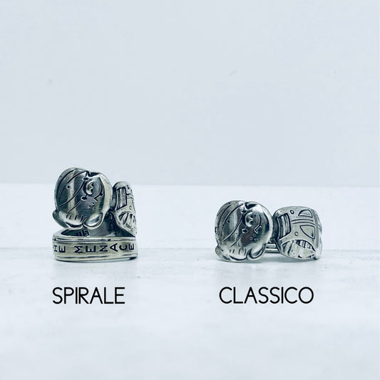Anello Artigianale DENNIS THE MENACE Mod. CLASSICO/SPIRALE  Realizzato con Antica posata in Argento (Prima Metà del ’900)