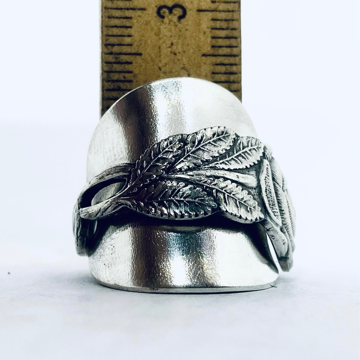 Anello Artigianale ROSA Mod. INTERO  Realizzato con intero Antico Cucchiaino in Argento (Prima Metà del ’900)