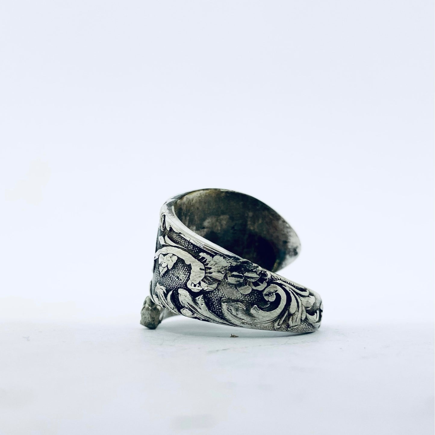 Anello Artigianale Mod. SPIRALE  Realizzato con Antica posata in Argento (Prima Metà del ’900)