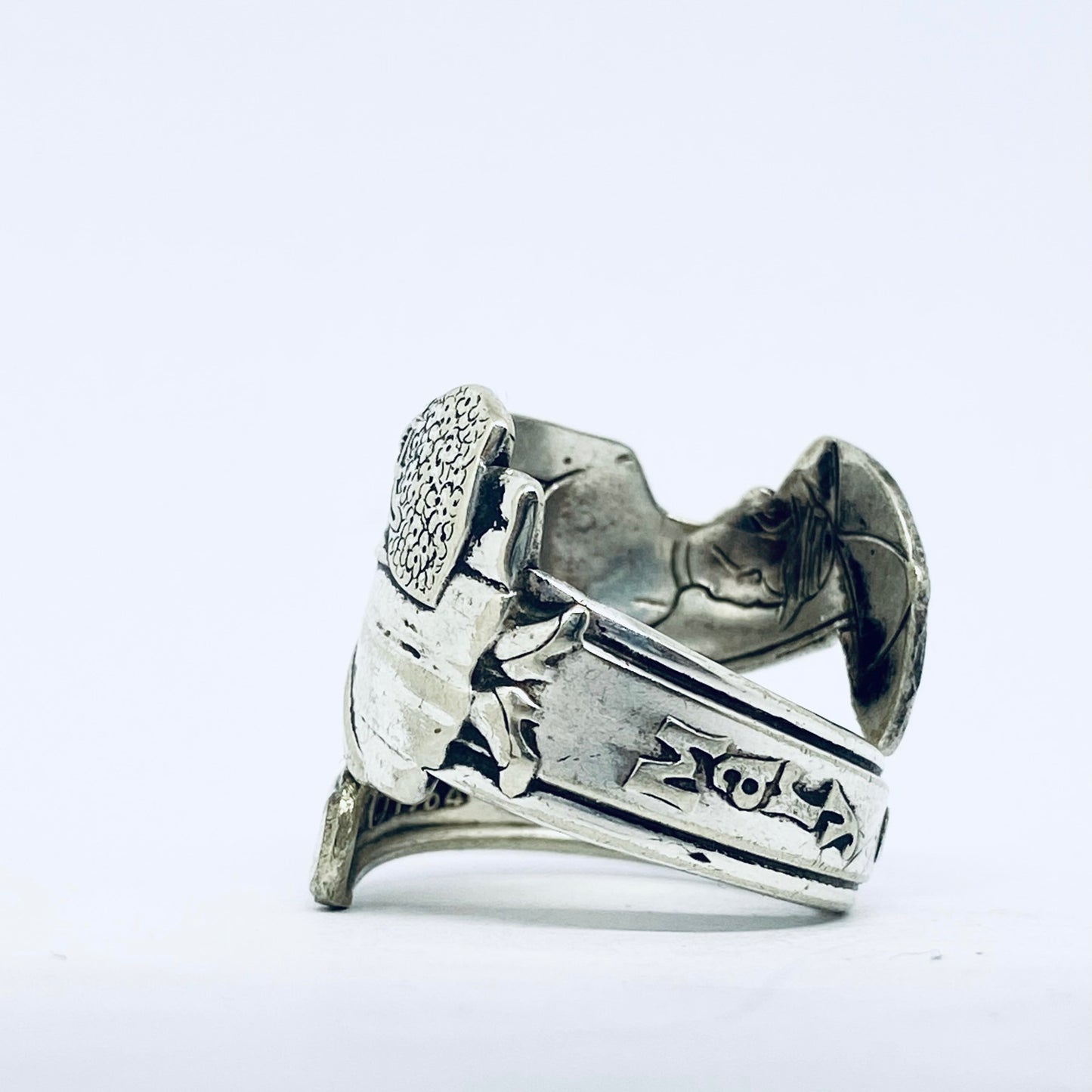 Anello Artigianale MARY POPPINS Mod. SPIRALE  Realizzato con Antica posata in Argento (Prima Metà del ’900)