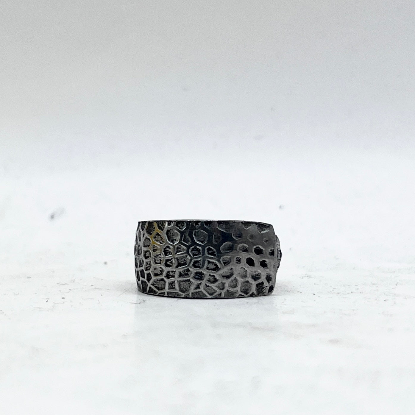 Anello Artigianale Mod. CLASSICO/SPIRALE/SOVRAPPOSTO PITONATO  Realizzato con Forchettina in ACCIAIO