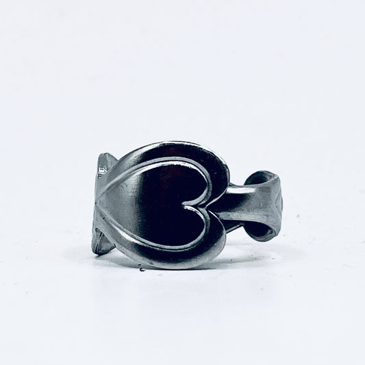 Anello Artigianale Mod. CLASSICO CUORI  Realizzato con Cucchiaino in ACCIAIO