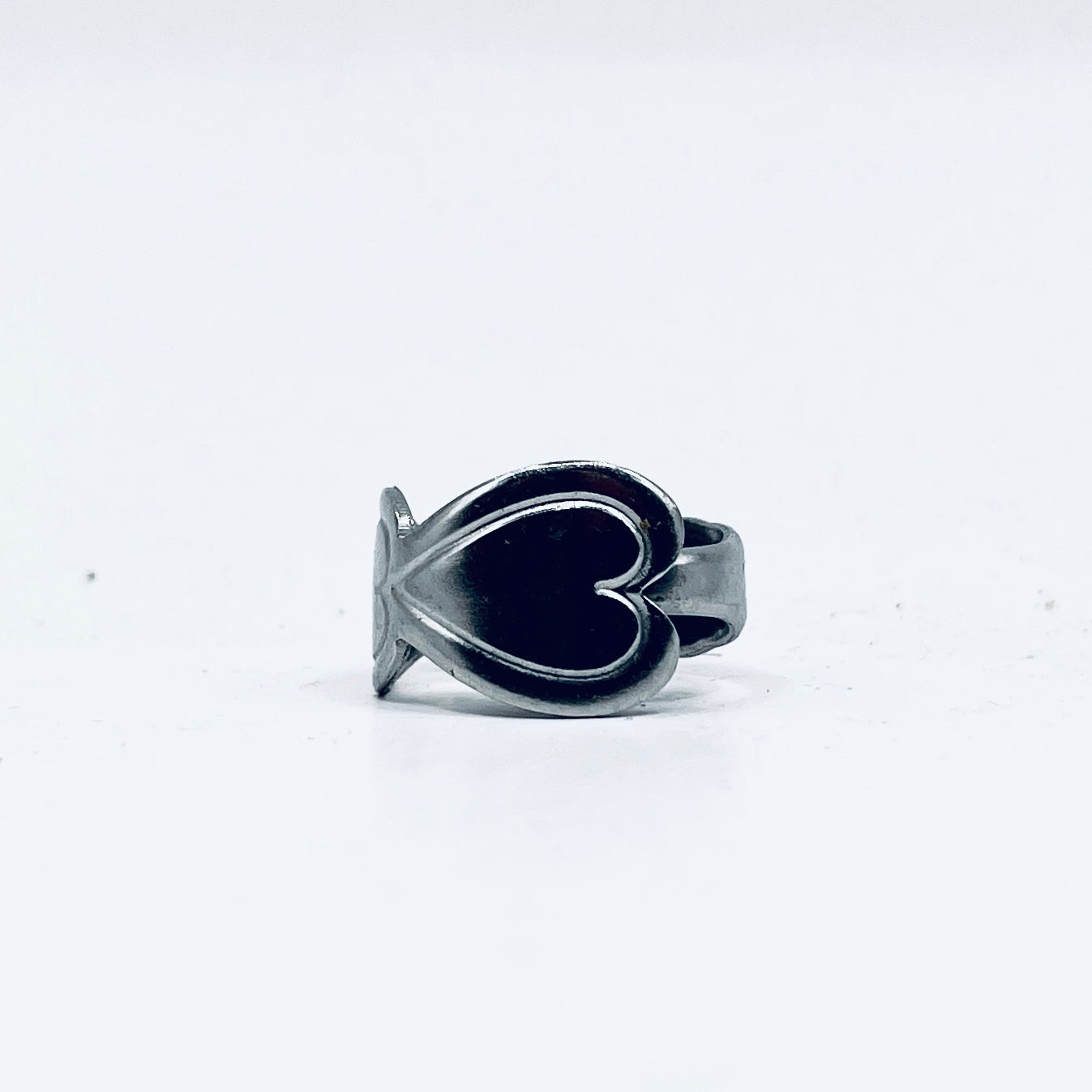 Anello Artigianale Mod. CLASSICO CUORI  Realizzato con Cucchiaino in ACCIAIO