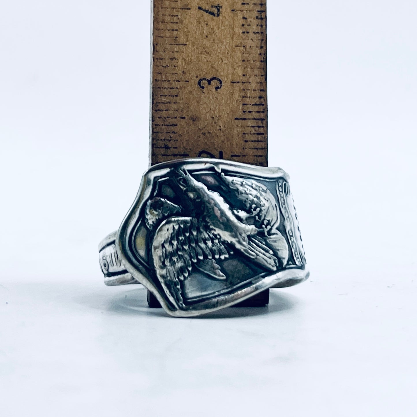 Anello Artigianale Mod. CLASSICO/SPIRALE  WISCONSIN Realizzato con Antica posata in Argento (Prima Metà del ’900)