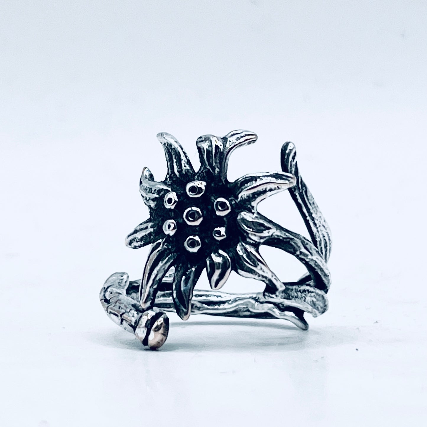 Anello Artigianale STELLA ALPINA Mod. SPIRALE  Realizzato con intero Antico Cucchiaino in Argento 800(Prima Metà del ’900)