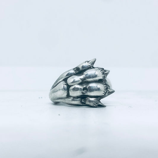 Anello Artigianale ZAMPA01 Mod. PINZETTA  Realizzato con Antica posata in Argento (Prima Metà del ’900)