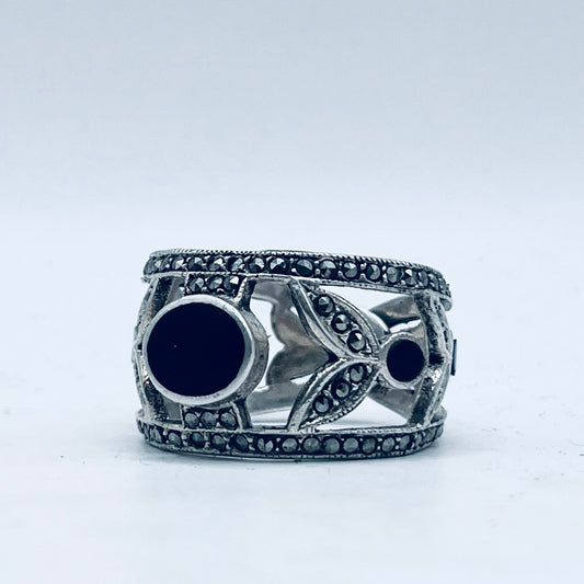 Anello Artigianale SPILLA ONICE Mod. SPILLA Realizzato con Antica spilla in Argento (Prima Metà del ’900)
