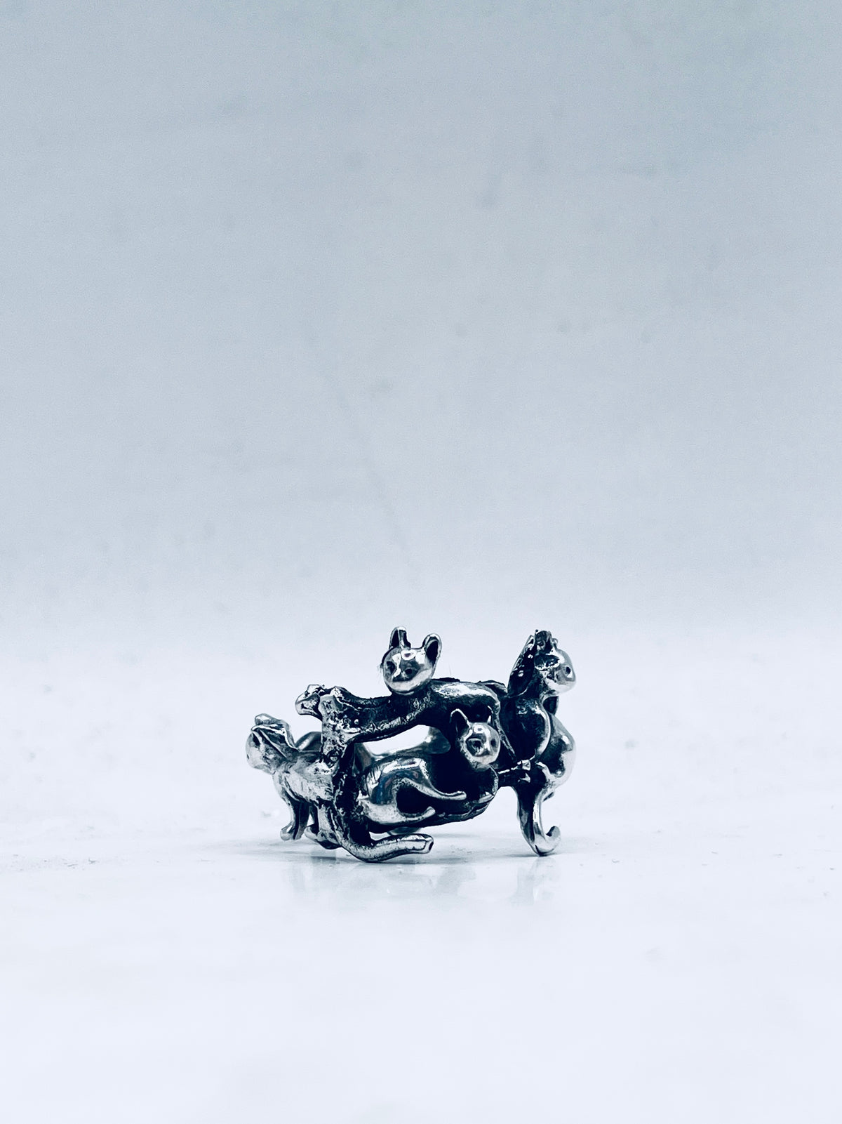 Anello Aristogatti ricavato da una spilla antica in argento 925 – vista 8