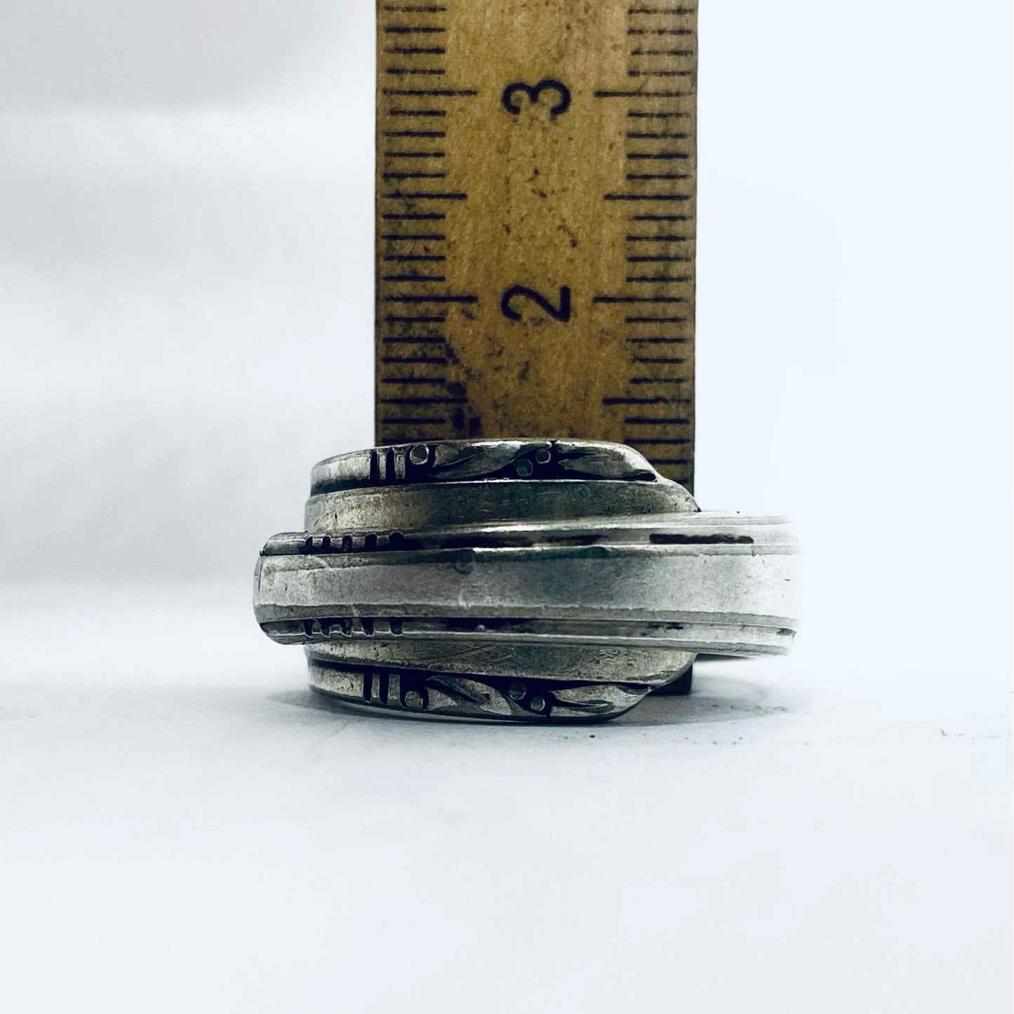 Anello Artigianale SOVRAPPOSTO Mod. CLASSICO  Realizzato con Antica posata in Argento (Prima Metà del ’900)