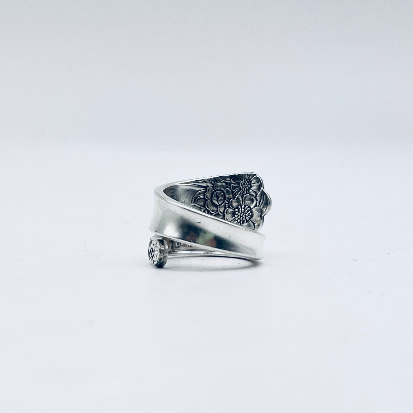 Anello Artigianale GIRASOLI Mod. CLASSICO/SPIRALE  Realizzato con Antica posata in Argento (Prima Metà del ’900)