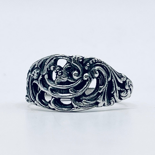 Anello Artigianale UVA TRAFORATO Mod. CLASSICO  Realizzato con Antica posata in Argento (Prima Metà del ’900)