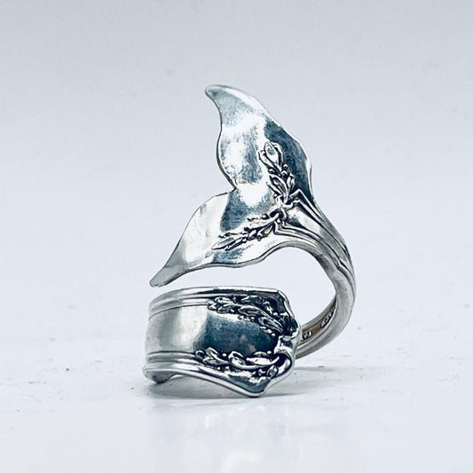 Anello Artigianale Mod. CODA LAVORATA Realizzato con Antica posata in Argento (Prima Metà del ’900)