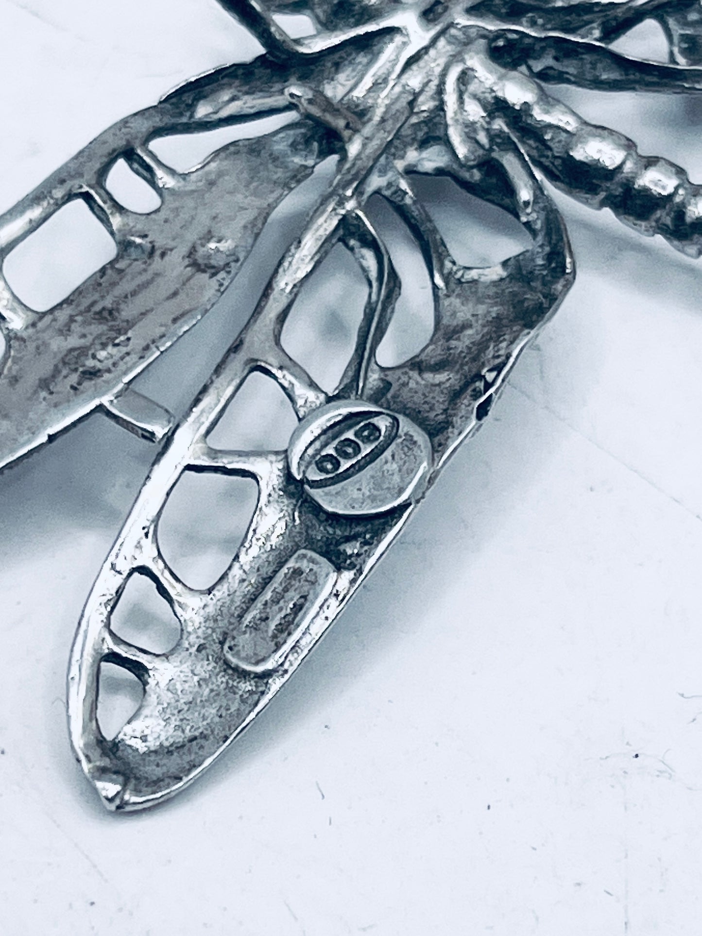 Anello Artigianale LIBELLULA Mod. SPILLA Realizzato con Antica spilla in Argento (Prima Metà del ’900)
