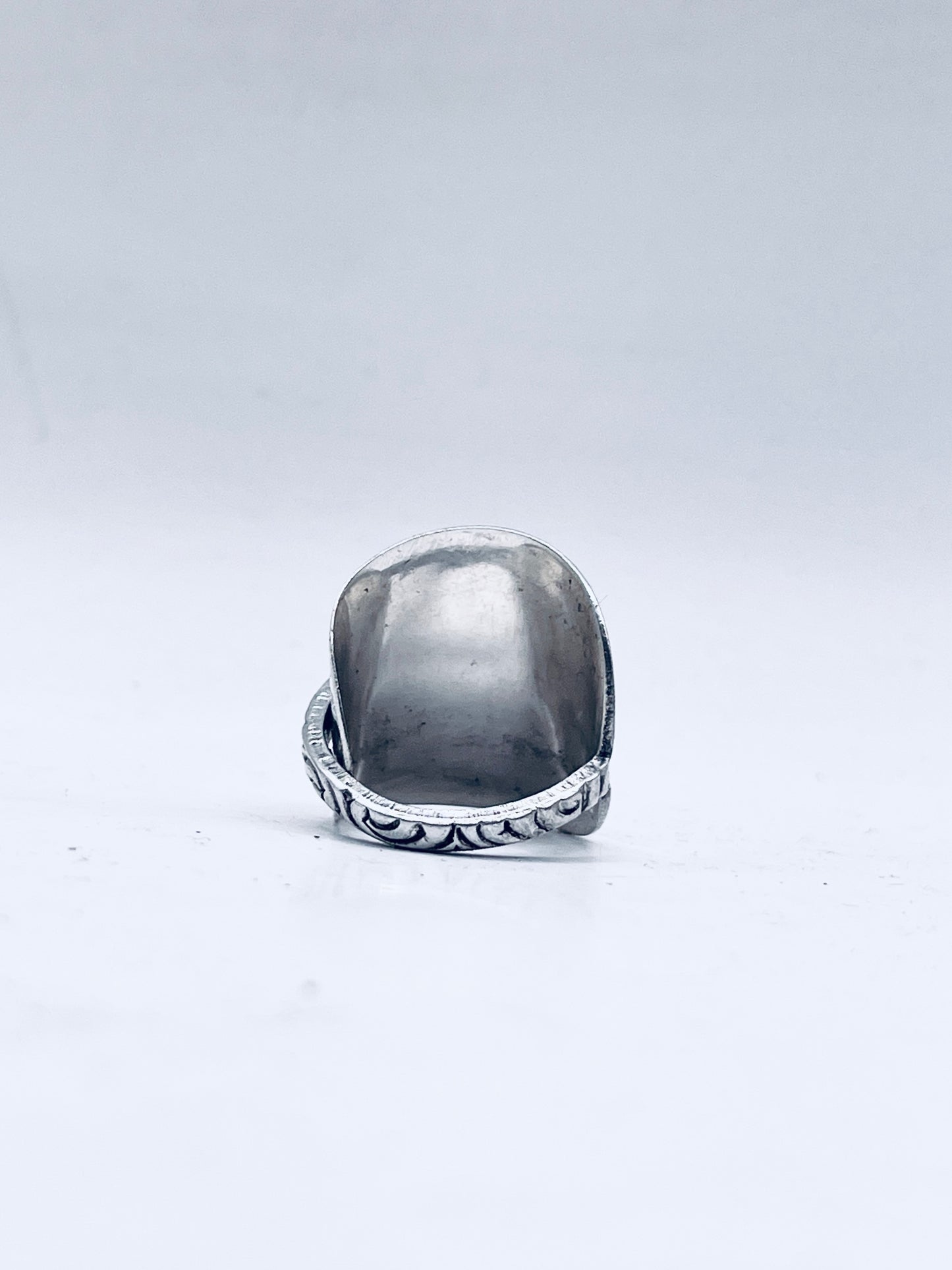 Anello Artigianale Mod. INTERO ROSELLINA  Realizzato con intero Antico Cucchiaino in Argento (Prima Metà del ’900)